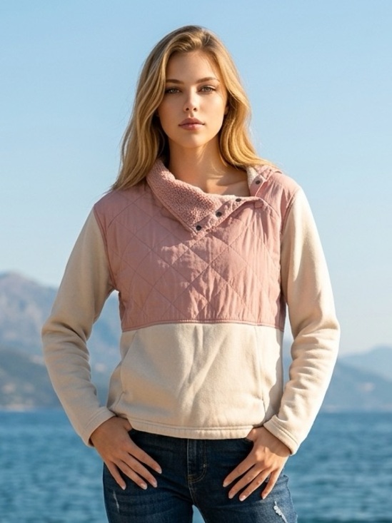 The North Face Jackets & Blazers - The North Face Pink and Cream Quilted Pullover Jacket